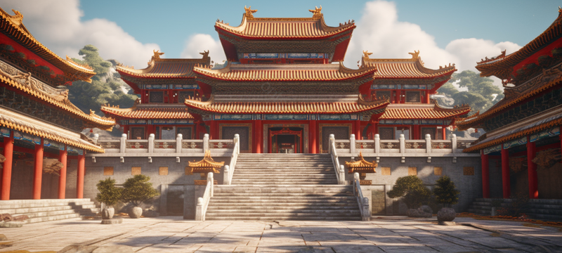 气势宏伟的中国风建筑房屋背景,插画/手绘图,插画/手绘图库,插画/手绘图下载,插画/手绘